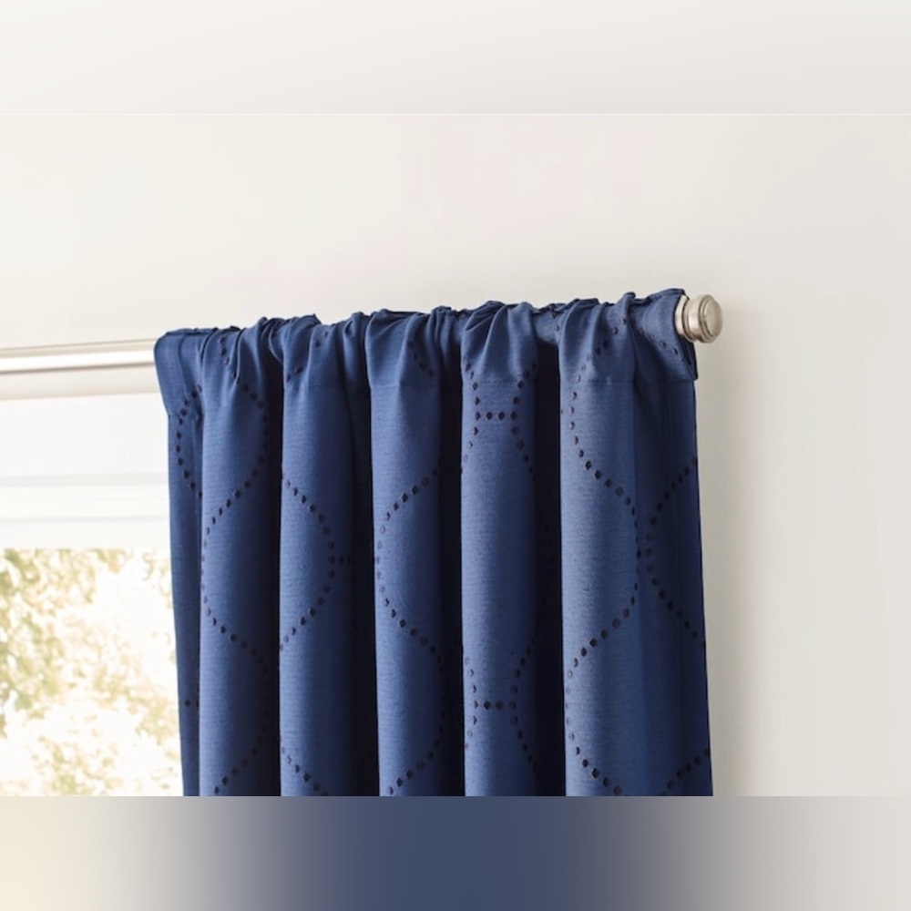 2PK Allen+Roth 50x84-in Navy Blackout Thermal Lined Grommet Curtain Panel - Picture 3 of 6